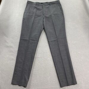 J Crew Dress Pants Mens 36x34 Gray Bowery Oxford Wool Blend Flat Front